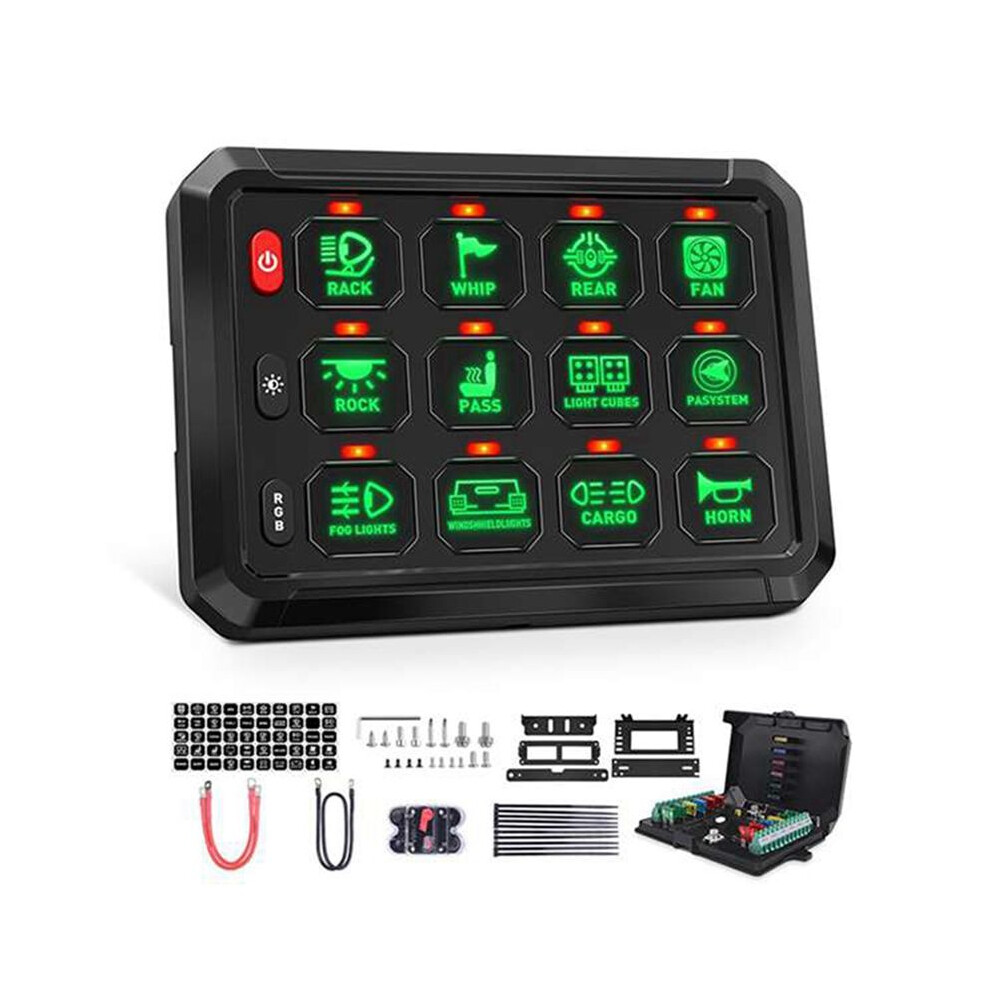 12 Gang Panel Rgb Pod 12V Panel For Car Truck Offroad Rv Van Suv Utv Atv 6033500354032