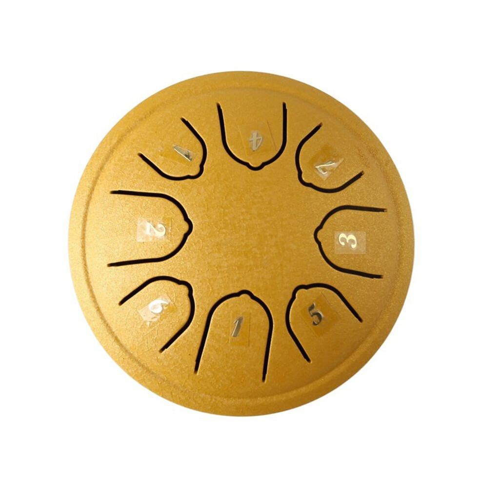 Hollow Drum 4.5 Inch 8 Tone Hollow Drum Steel Tongue Drum Percussion Instrument Children's Music Yellow 4711421651448