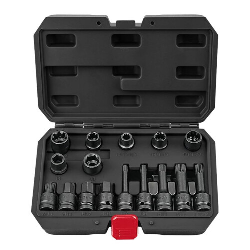 16-Piece Impact Brake Caliper Socket Tool Set , 1/2inch Drive Brake Adjusting Tool for