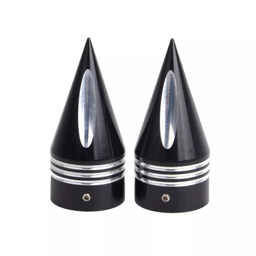 Black Front Axle Nut Covers Caps Kit for  Touring Road King