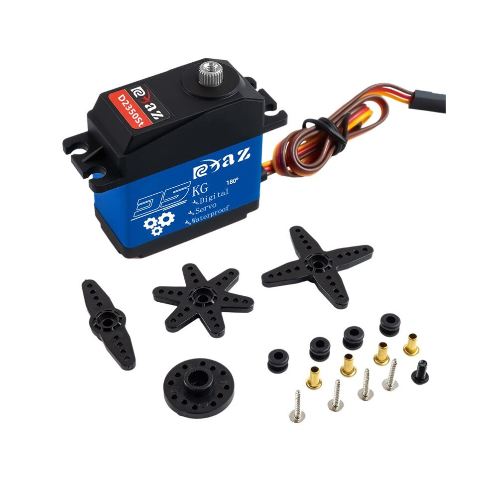 Rcxaz High Speed Metal Gear Digital Servo 35Kg Large Torque Waterproof Servos For Rc Car Crawler Truck Robot 6033240006178