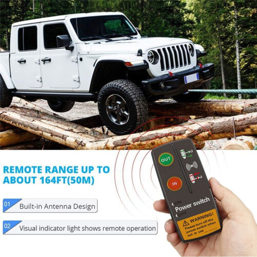 Universal Winch Wireless Remote Control  Kit for ATV Truck Receiver Module Transmitter Handset  Controller 2
