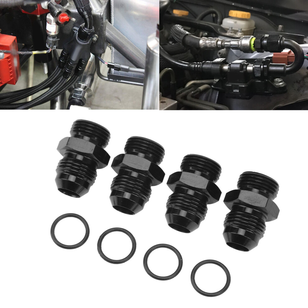 4Pcs Aluminum Orb Male Fitting Adapter 1500Psi 8An Fuel Oil 3771370519221