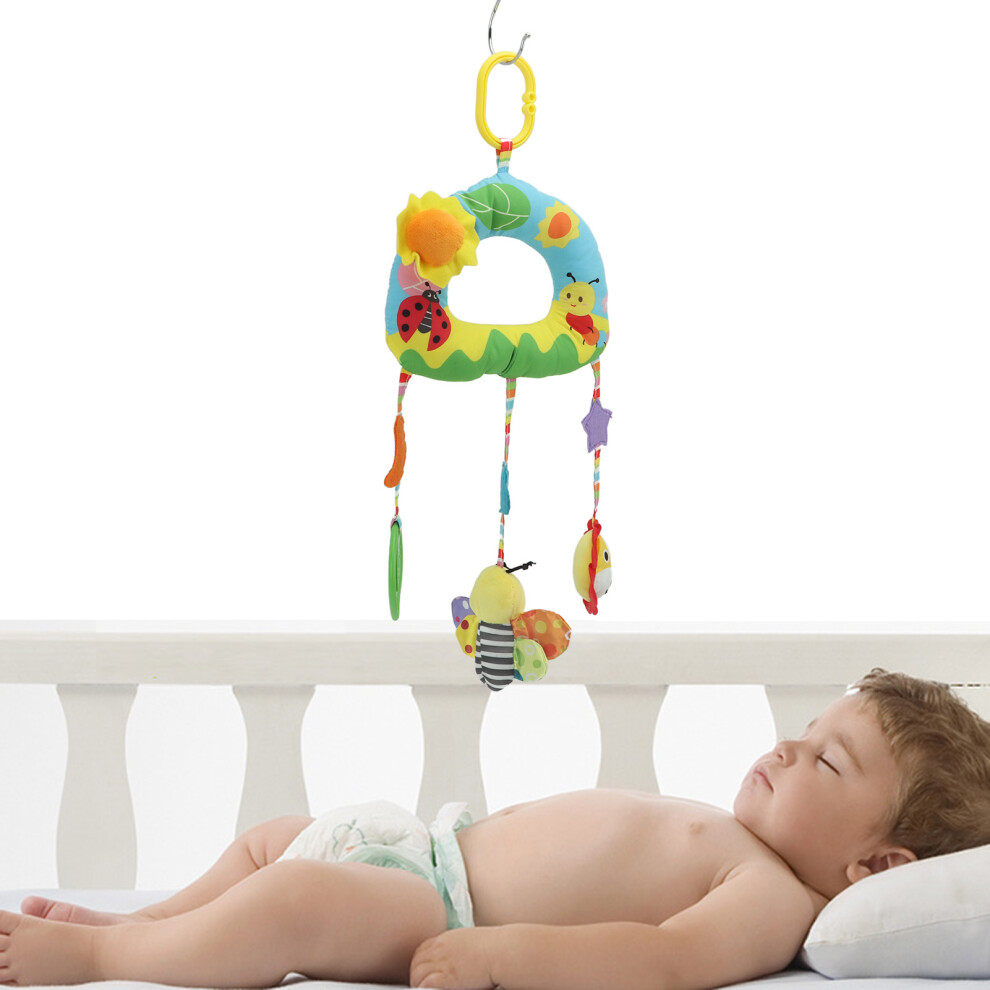 Plush Baby Car Seat Toy with Teething Gel Clip for Infants