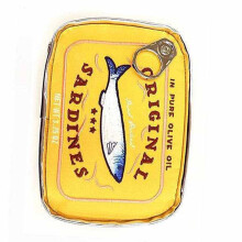 Sac organisateur de maquillage en forme de sardines en-Jaune