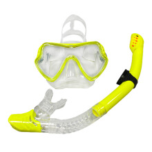 Snorkeling Gear for Kids, Dry Valve Snorkel Set with Anti-fog Design Tempered Glass Mask, Professional-Grade Silicone Dry Top Snorkel with One Way Pur