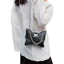 Sac à main à la mode pour femmes, avec poignée en chaîne de-Noir