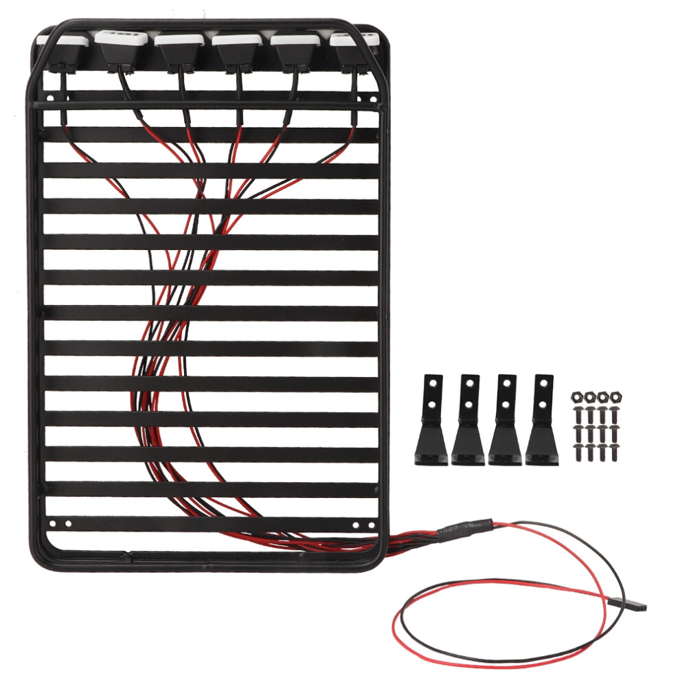 Rc Car Roof Rack Luggage Carrier Metal Material Enhanced Visibility Led Set Sturdy Construction For Scale Rc Crawler Easy To Install Light 9093122870430