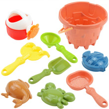Strandspielzeug-Set für Kinder, zusammenklappbarer Eimer mit Schaufeln und Förmchen, kreative Gießkanne, wiederverwendbares Strandspielset,