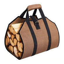 Kaminofen-Zubehör, wasserabweisende, strapazierfähige Brennholztasche aus Canvas mit erhöhten Seitenrändern, kratzfestes, kompaktes Wachstuch,
