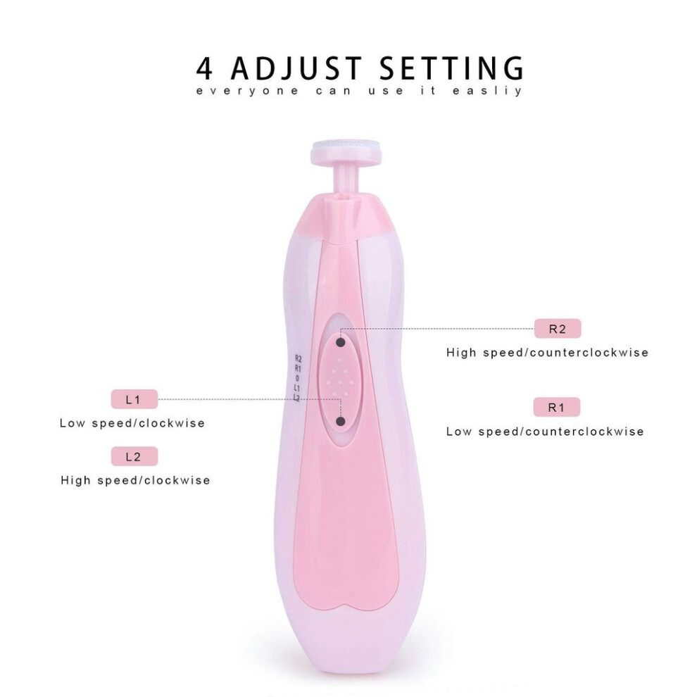 Electric Baby Nail File, Nail Clippers With For Newborns, Quiet Motor & Led Ed Travel-Friendly Baby Nail Trimmer Electric For Infants, Light