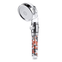EcoPower Shower Head, Special Filter Beads For Soft Spring-Like Water, One-Button Water Stop Function, Easy To Install For Most Hoses