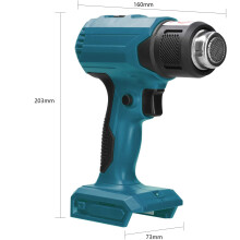 Ergonomisk ledningsfri varmepistol, stærk kraft, kompatibel med Makita 18V LXT-batteri, hurtig opvarmning og innovativ celleopvarmningsteknologi til