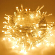 Guirlande lumineuse de Noël, 100 LED blanc chaud étanches pour décorations intérieures et extérieures, prise basse tension certifiée UL pour