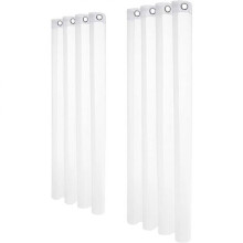 Triple-weave Fabric Privacy Protection, Luxury Linen Blend Semi Sheer Light Filtering Curtains for Minimalist Pattern Decor (White)