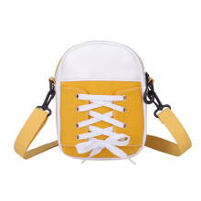 Sac à main en toile au design vibrant avec sangle réglable-Jaune
