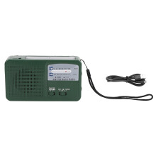 Rádio de emergência compacto para atividades ao ar livre, rádio com múltiplas fontes de energia (solar e manivela), rádio portátil AM/FM ideal