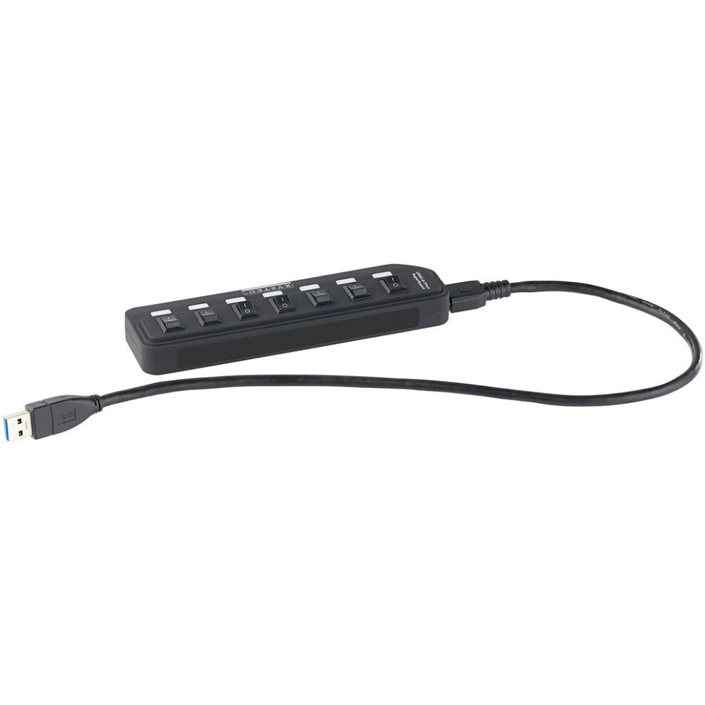 Superspeed Data Transfer Hub, 7-Port Usb 3.0 Hub With Independent Switches, Safe And Durable Design For Seamless Connectivity 9169997194107
