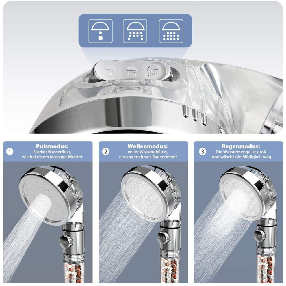 Revitalizing Zen Shower Head, High Pressure Water Saving Shower Envy With On Off Switch, 3 Adjustable Spray Modes, Showerhead For Rainfall Massage 9169997194374