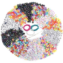 Braccialetti impilabili con corde di chitarra, bomboniere al neon, perline acriliche multicolore con lettere, kit creativo per la creazione di