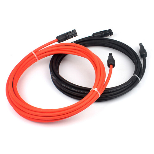 Ενισχυτής συστήματος ηλιακού πάνελ, μαύρα και κόκκινα καλώδια με αδιάβροχη