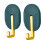 2pcs Dark Green Hooks 8.6x5.2cm High-Bearing 3