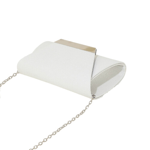 Multi functional Chain Bag Flap Evening Purse Shoulder-White