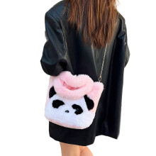 Versatile Plush Shoulder Bag Cute and Stylish Handbag-Pink