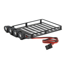 RC Roof Rack Luggage Carrier with LED Light for Axial SCX24 1/24 Black