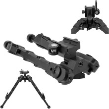 Suporte tático para fuzil, apoio de precisão para arma, bipé ajustável, alumínio leve de especificação militar, design de baixo perfil em