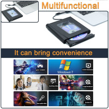Companheiro de mídia externo sem esforço, reprodutor portátil para laptop e desktop, leitor/gravador de discos USB 3.0 Tipo-C de alta velocidade