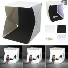 Kompakte Studiolösung, 360-Drehteller für professionelle Produktfotografie, Schnappmontage-Lichtbox mit Magnetstruktur (8", USB-Stromversorgung)
