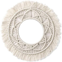 Chic Beautiful Gift, Vintage Rustic Style: Boho Wall Mirror Decor Set, Macrame Tapestry Wall Art, Perfect For Teen Girl Mothers Gift, Elegant