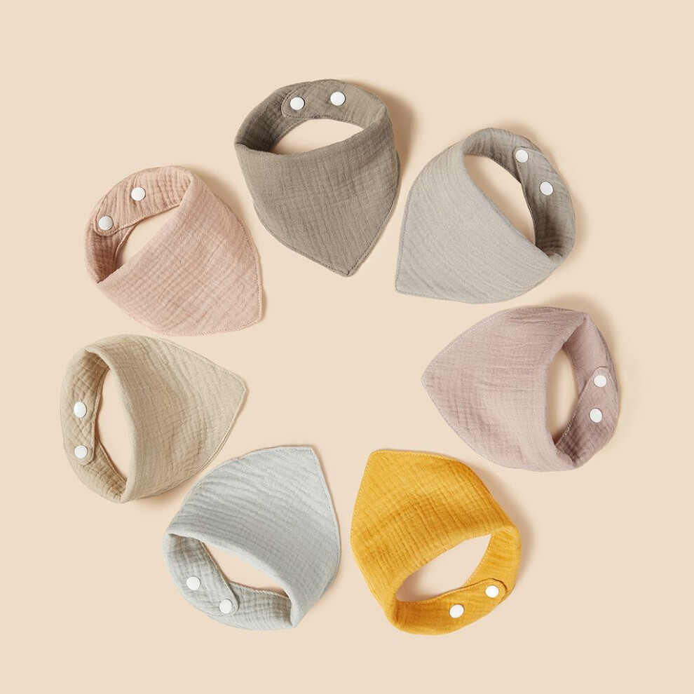 Muslin Baby Bibs for Drooling and Teething, Soft and Super Absorbent Cotton Front Polyester Fleece Back Bandana Bib, Multi-Functional Uses for Burp