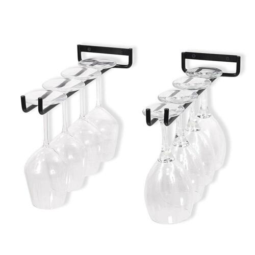 Under Cabinet Stemware Rack for Easy Access, Durable Construction Wine Glass Holder Ideal for Kitchen Hanging Storage