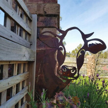 Cutout Sign Metal Art For Outdoor Garden Decor, Exquisite Handmade Silhouette Vivid Cow Decoration Easy Installation Ideal Gift