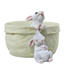 Creative Easter Decoration Planters, Miniature Flowerpots for Adorable Office Accents, Resin Succulent Pot with Rabbit Theme, Versatile Indoor Decor,