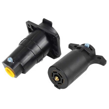 7-Poliger Runder Anhängerstecker, Männlich, Weiblich, Kabeladapterstecker, 7-Poliger Stecker, Spleißverbinder-Kit für Wohnmobil-Sattelauflieger