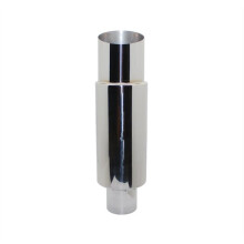 Edelstahl-Autoauspuffrohr, Gerader Trommelschalldämpfer, Endrohr, Hochwertig, Universell, 63 mm Auslass, 89 mm Länge, 370 mm B