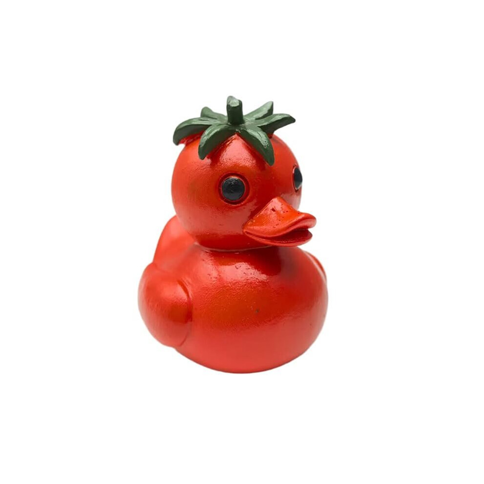 Whimsical Tomato Duck Decor Figurines, 3D Resin Duck Garden-Themed Desktop Sculpture, Novelty Tomato Ducks 6034255909249