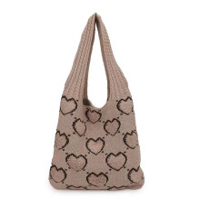 Stylish Crochet Tote Bag for Women Large Capacity Summer-Khaki