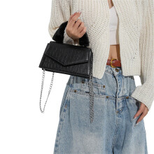 Sac à bandoulière fonctionnel et chic, sac à main en PU,-Noir
