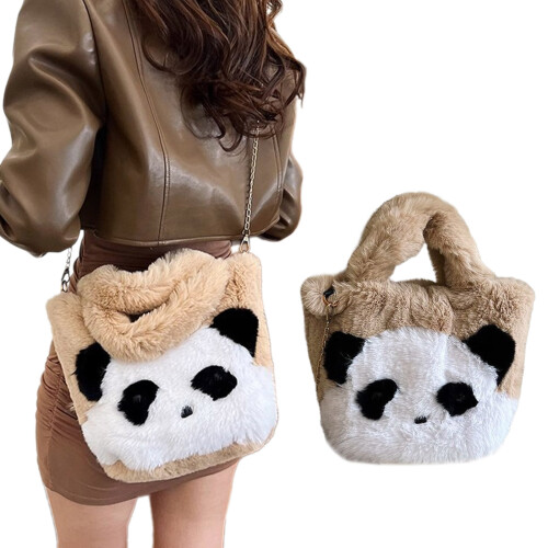 Versatile Plush Shoulder Bag Cute and Stylish Handbag-White 2