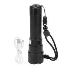 Taktische Taschenlampe, wasserdicht, superhelle LED-Lampe mit Schnellladefunktion und Magnetfuß, tragbar für den Notfalleinsatz (Schwarz)