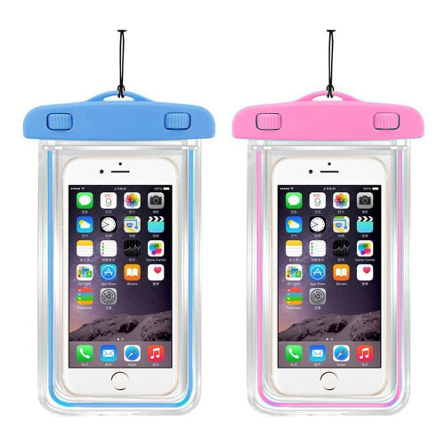 Capa fluorescente à prova d'água para celular, compatível com todos os tamanhos, super transparente. 1