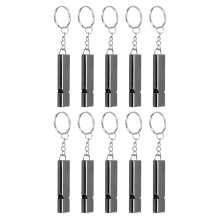Emergency Survival Whistle, Loud Voice Pea Less Whistle, High Pitch Double Tubes for Outdoor Activities, Aluminum Alloy Material, Multipurpose Safety