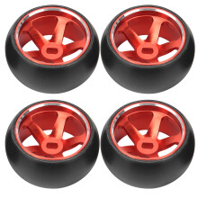 Metal 1/28 Wheel Rims For RC Drift Racing Car, Rubber Racing Tires 5-Spoke Aluminum Alloy Material Replacement For Wltoys K969, Compatible With Kyosho