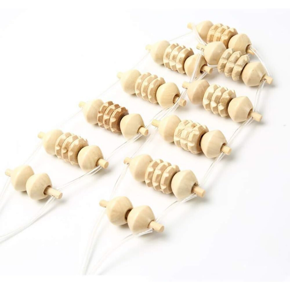 Anti Cellulite Bamboo Massage Roller, Muscle Knot Relief Tool for Blood Circulation Improvement
