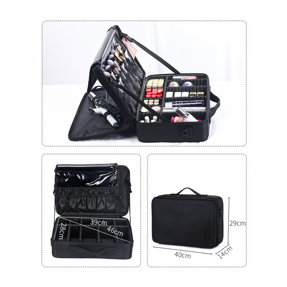 Elegant Travel Makeup Case, Versatile Portable Cosmetic Organizer With Premium Material Waterproof Construction, For Beauty Enthusiasts On The Go