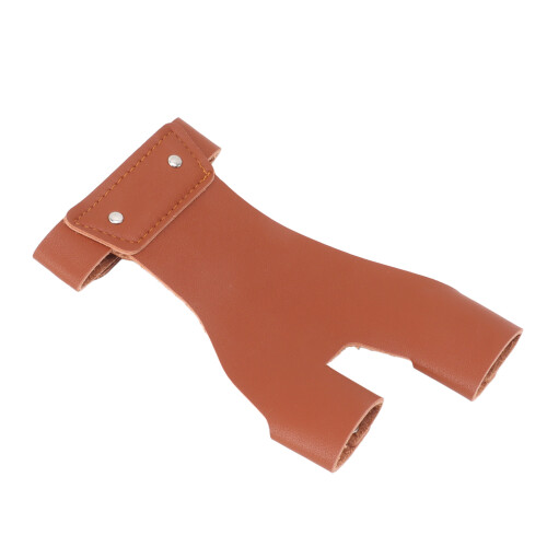 Archery Hand Guard Protector Artificial Cowhide, Adjustable Brown 2